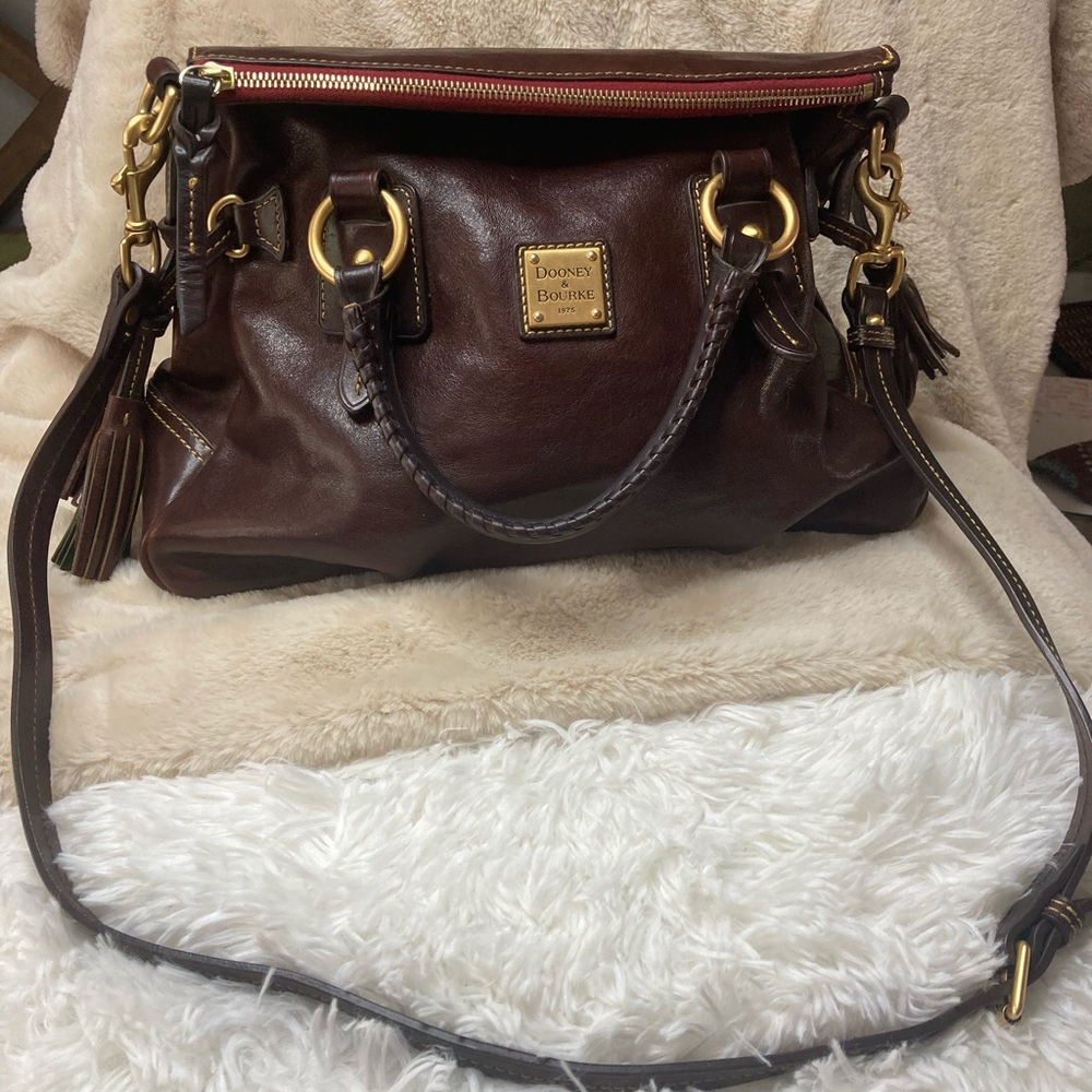 Downey & Bourke Deep brown Florentine Satchel
